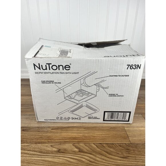 NuTone 763RLN Ventilation Fan w/ Light 100W Ceiling Bath Exhaust – Open Box - Picture 3 of 9